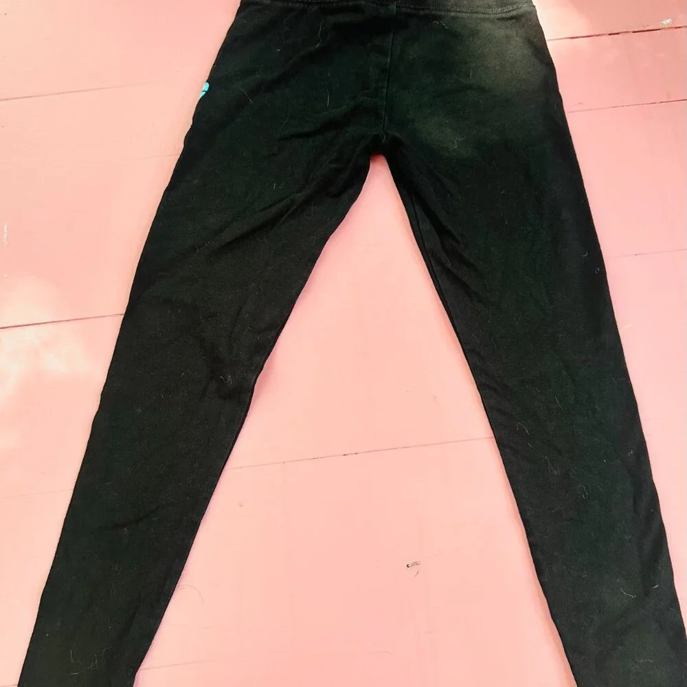 Justice Girls Leggings Size 8 Do What You Love Black Neon Pants